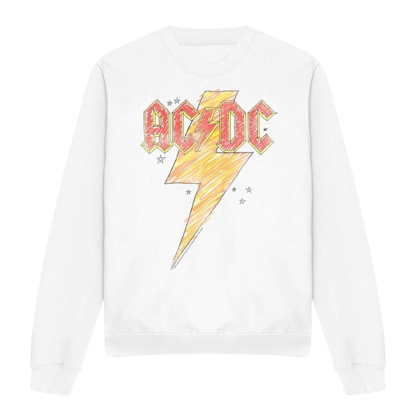 AC/DC Unisex Vuxen Sketch Bolt Sweatshirt L Vit White L