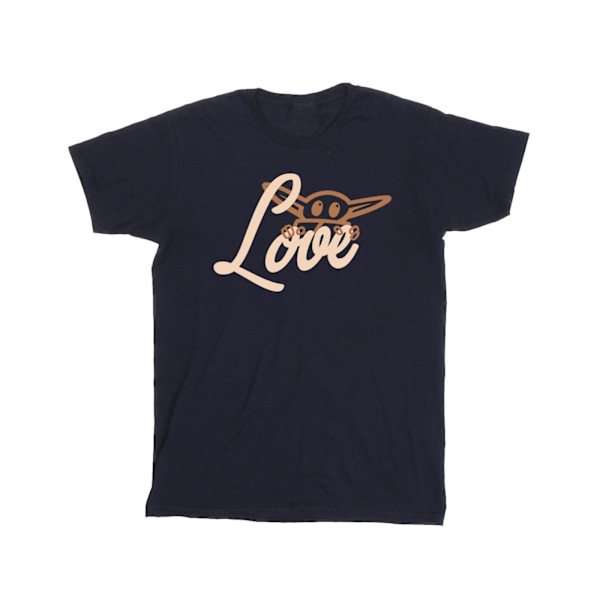 Star Wars Girls Grogu Love Bomull T-shirt 7-8 år Marinblå Navy Blue 7-8 Years