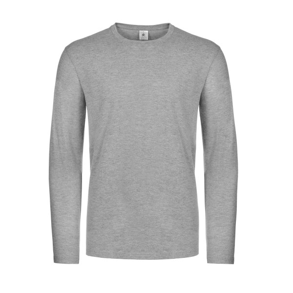 B&C Herr #E190 Långärmad T-shirt i bomullsblandning XXL Sports Gre Sports Grey XXL