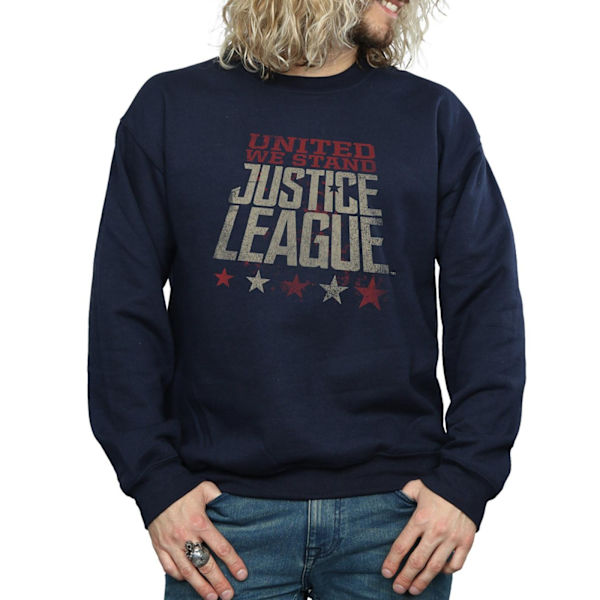 DC Comics Justice League Movie United We Stand Sweatshirt för män Navy Blue M