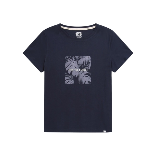 Animal Dam/dam Carina Leaf Print Organic Logo T-Shirt 6 U Navy 6 UK