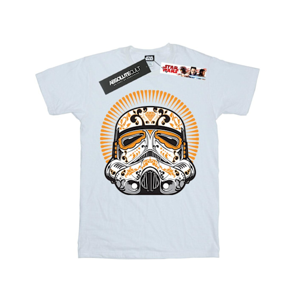 Star Wars Girls Stormtrooper Dia De Los Muertos Bomull T-shirt White 7-8 Years