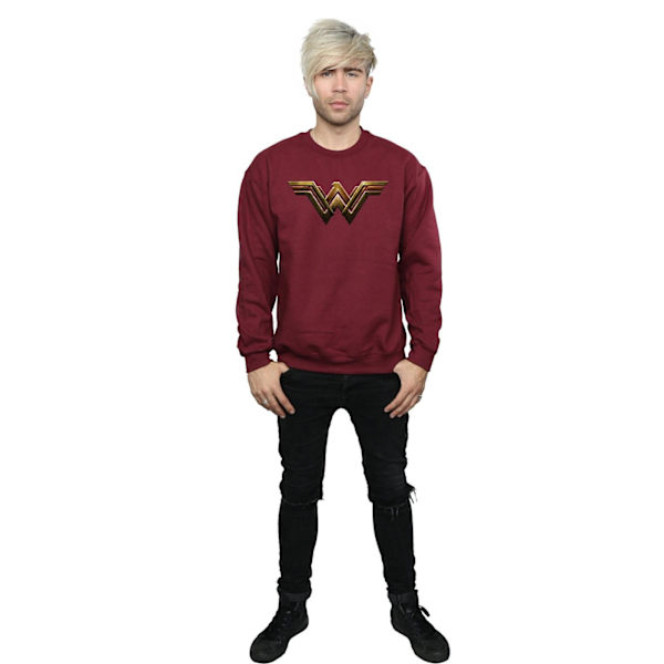 DC Comics Justice League Movie Wonder Woman Emblem Sweatshirt Burgundy XXL