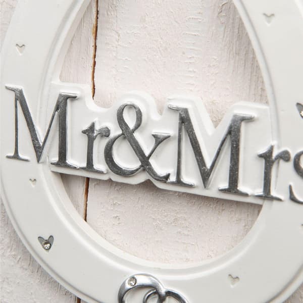 Amore Mr & Mrs Bröllopsskylt i harts, en storlek, vit White One Size