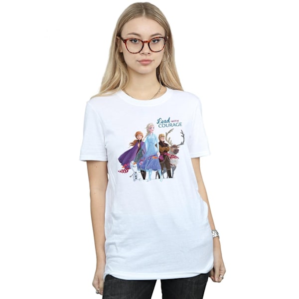 Disney Dam/Damer Frozen 2 Lead With Courage Bomull Boyfrien White 4XL