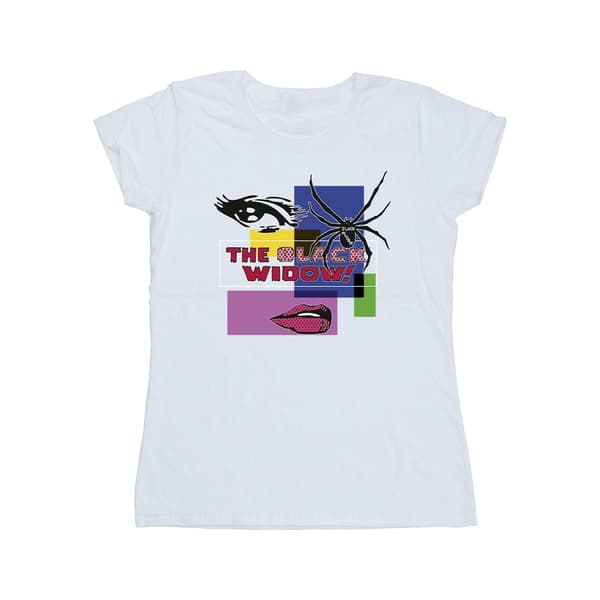 Marvel Dam/Dam Black Widow Pop Art T-shirt i bomull L Vit White L