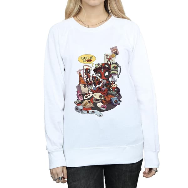 Marvel Womens/Ladies Deadpool Merchandise Royalties Sweatshirt Heather Grey XL