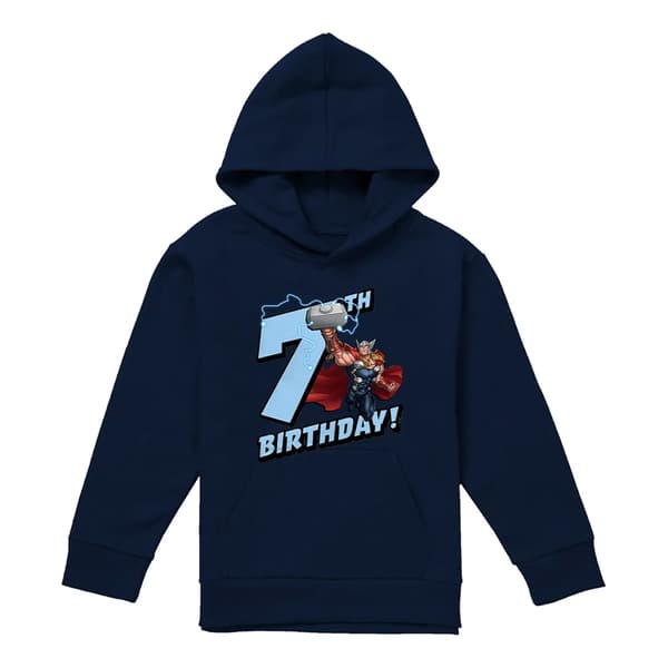 Marvel Barn/Barn Thor 7-årsdag Huvtröja 5-6 År Marinblå Navy 5-6 Years