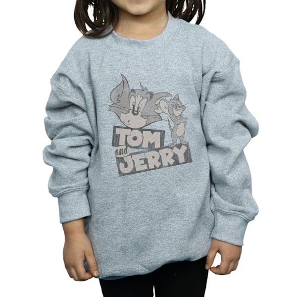 Tom och Jerry Flickor Cartoon Wink Sweatshirt 7-8 År Sports Grå Sports Grey 7-8 Years