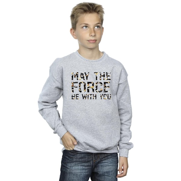 Star Wars Boys May The Force Infill Sweatshirt 9-11 år Sport Sports Grey 9-11 Years