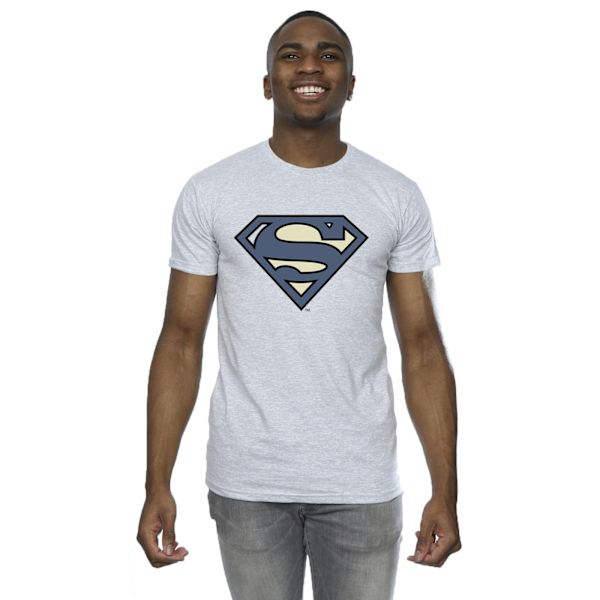 DC Comics Superman Indigo Blue Logo T-shirt 4XL Sports Grey Sports Grey 4XL