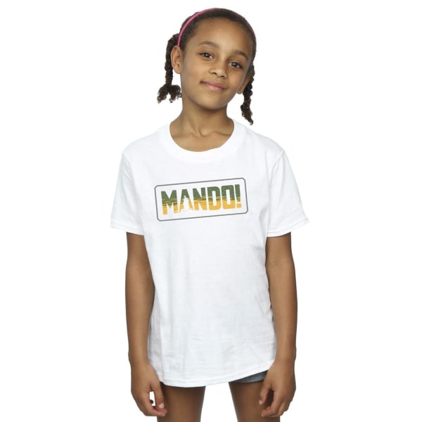Star Wars Girls The Mandalorian Mando Cutout Cotton T-Shirt 5-6 White 5-6 Years