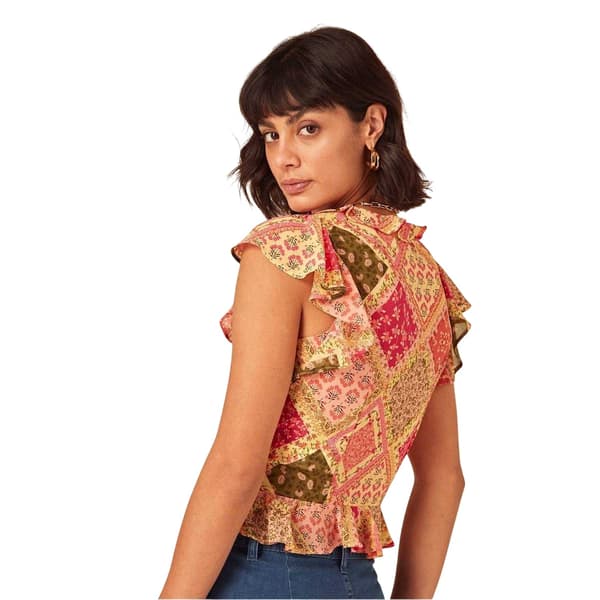 Nobody´s Child Dam Blommig V-ringad Kortärmad Blus Multicoloured 14 UK