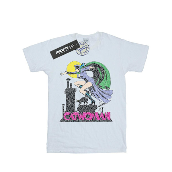 DC Comics Dam/Damer Catwoman Crackle Logo Bomull Boyfriend White M
