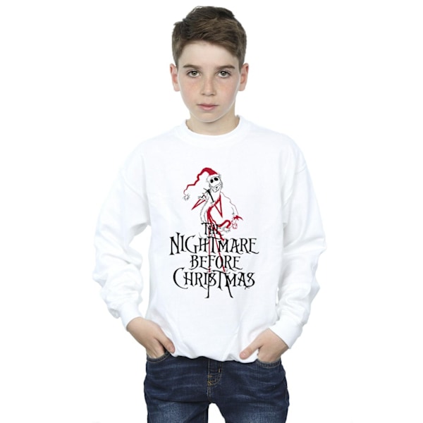 Disney Boys The Nightmare Before Christmas Santa Sweatshirt 7-8 White 7-8 Years