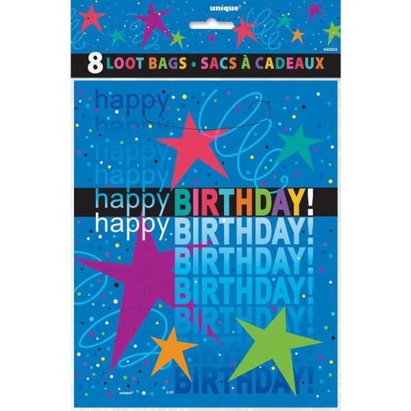 Unika kosmiska födelsedagsfestväskor för fest (paket med 8) One Size Mu Multicoloured One Size