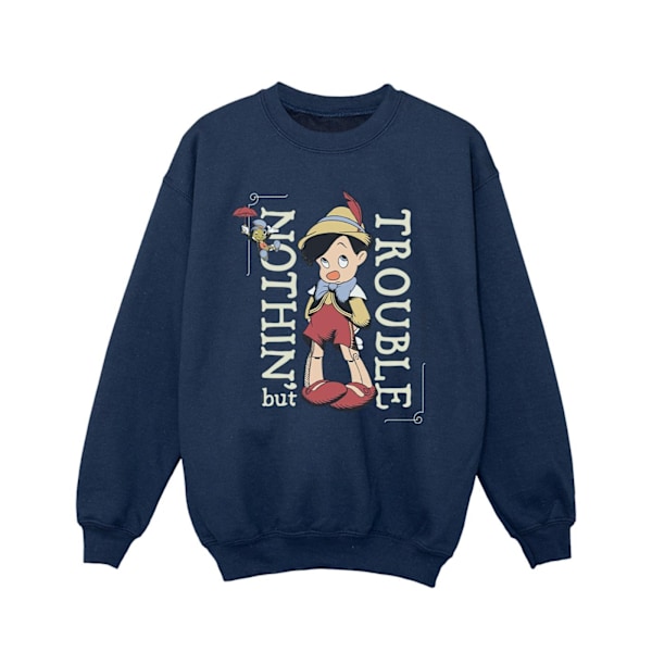 Disney Girls Pinocchio Nothing But Trouble Sweatshirt 7-8 år Navy Blue 7-8 Years