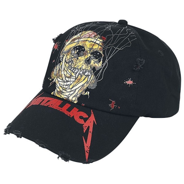 Metallica One Distressed Skull Baseball Cap One Size Black Black One Size