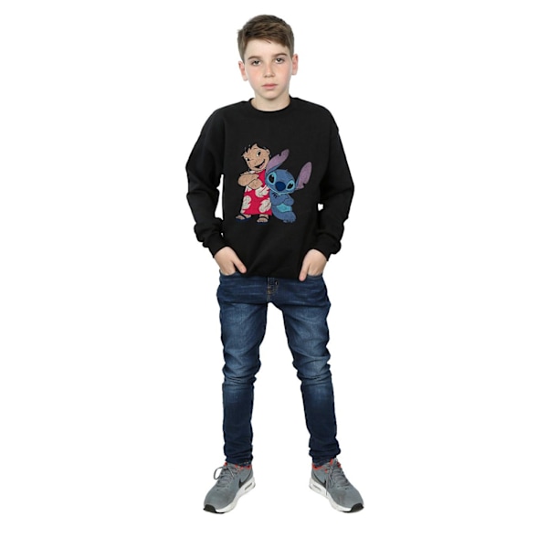 Lilo & Stitch Klassisk Sweatshirt för Pojkar 9-11 År Svart Black 9-11 Years