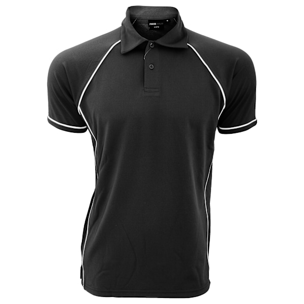Finden & Hales Herr Piped Performance Sports Polo Shirt XS Svart Black/White XS