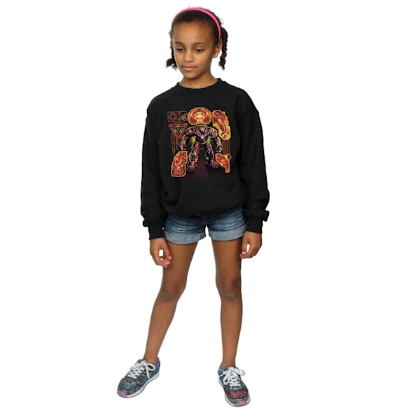 Marvel Girls Avengers Infinity War Hulkbuster Blueprint Sweatshirt Black 12-13 Years