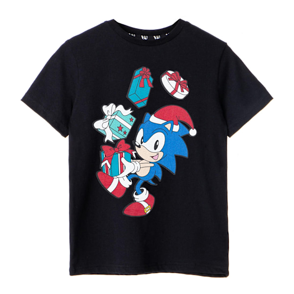 Sonic The Hedgehog Boys Present Kortärmad Jul T-shirt Black 13-14 Years