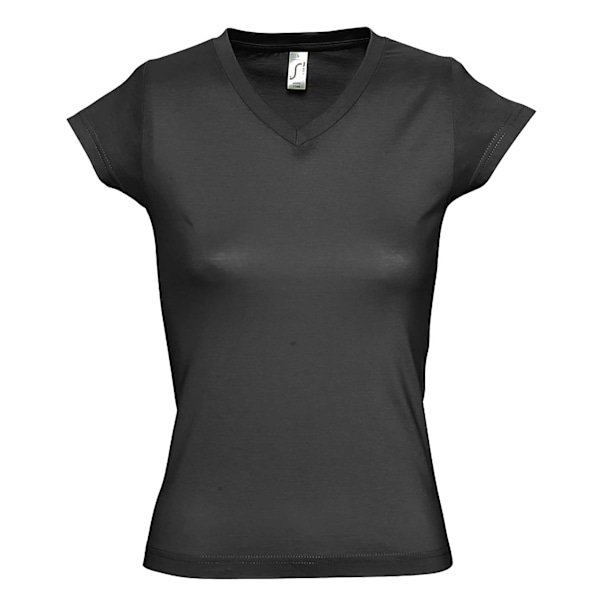 SOLs Dam/Kvinnor Moon V-ringad Kortärmad T-shirt M Mörkgrå Dark Grey M