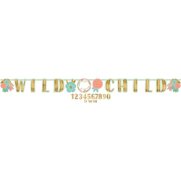 Amscan Wild Child Banner One Size Guld Gold One Size
