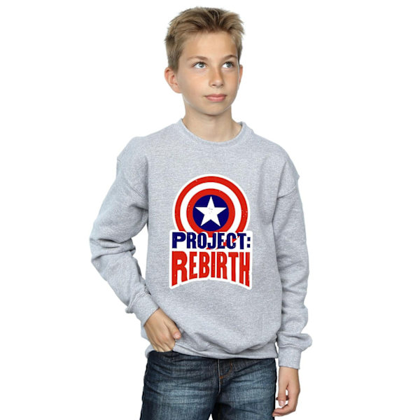 Marvel Boys Captain America Project Rebirth Sweatshirt 7-8 år Sports Grey 7-8 Years