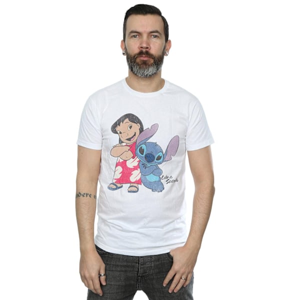 Lilo & Stitch Klassisk bomull T-shirt för män M Vit White M