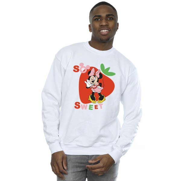 Disney Mens Minnie Mouse So Sweet Strawberry Sweatshirt XXL Vit White XXL