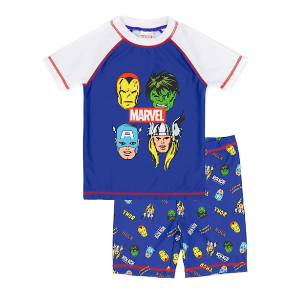 Marvel Boys Superhero Badkläder Set 9-10 År Blå/Vit Blue/White 9-10 Years