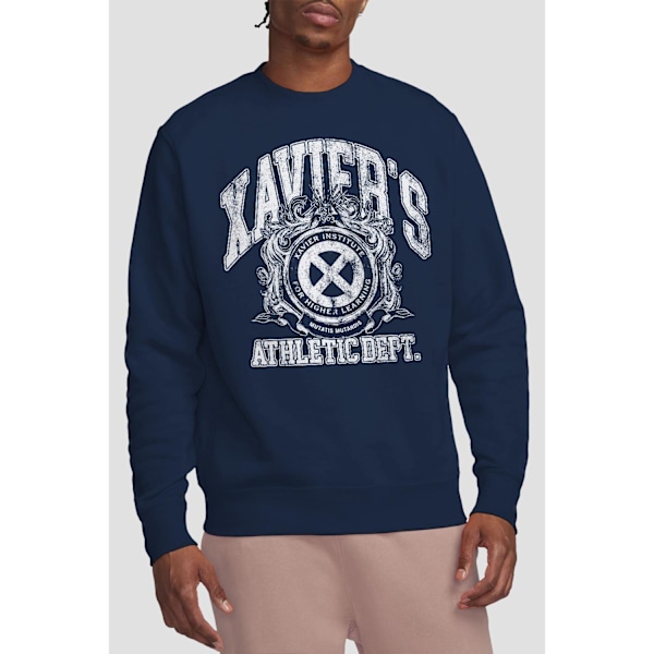 Marvel Unisex Vuxen X-Men Athletic Dept Professor X Sweatshirt Navy XL