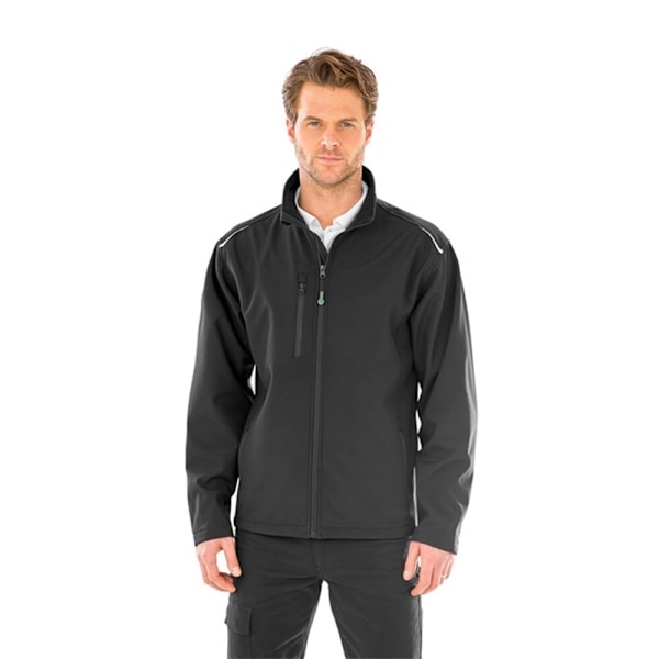 Result Genuine Recycled Mens Printable 3 Layer Soft Shell Jacke Black 3XL