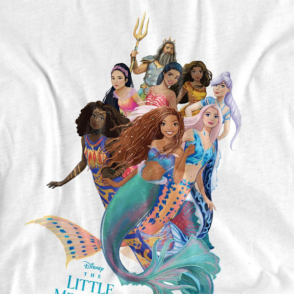 Den lilla sjöjungfrun Unisex Vuxen Ariel & Kung Triton Gruppaffisch White M