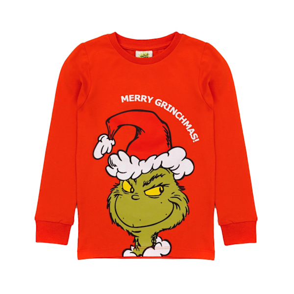 The Grinch Barn/Barn Langbenet Langærmet Julepyjamas Red/White 9-10 Years