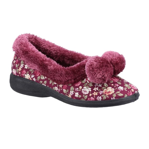 Fleet & Foster Dam/Dam Goldfinch Floral Tofflor 7 UK Bur Burgundy 7 UK