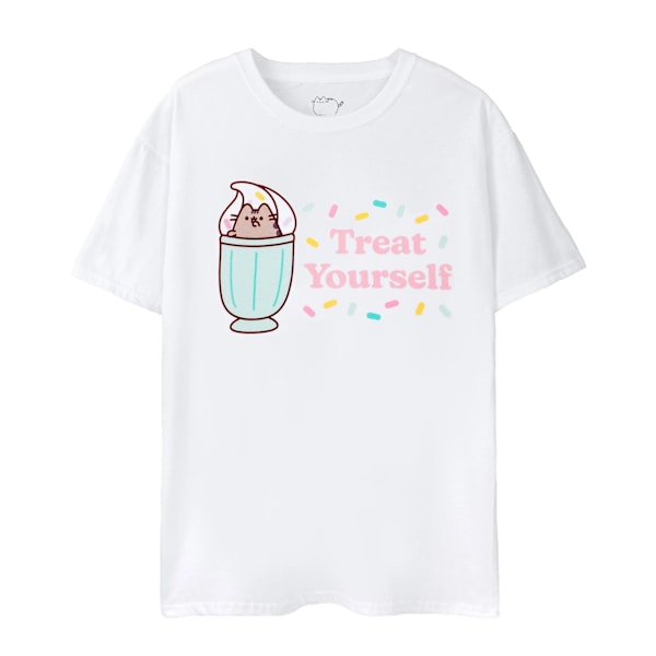 Pusheen Dam/Damer Behandla Dig Själv T-Shirt S Vit White S