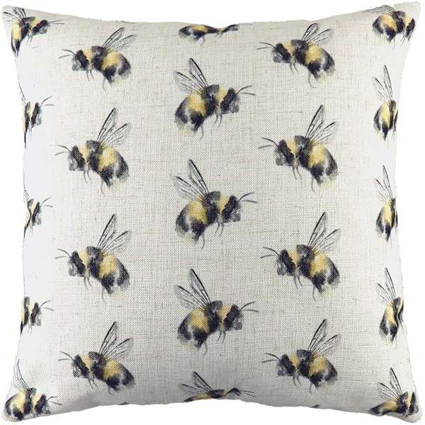 Evans Lichfield Bee You Repeat Tryckkuddeöverdrag En Storlek Rea Off White/Black/Yellow One Size