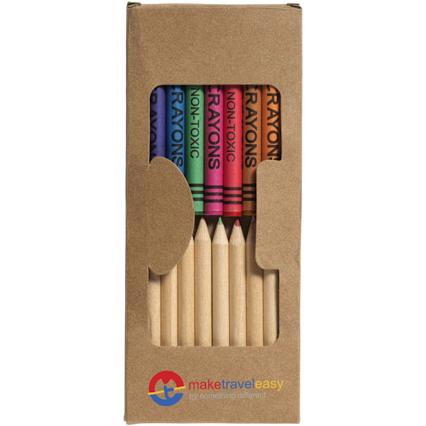 Bullet 19-delars set med pennor och kritor 17,8 x 7,3 x 0,9 cm Natur Natural 17.8 x 7.3 x 0.9 cm