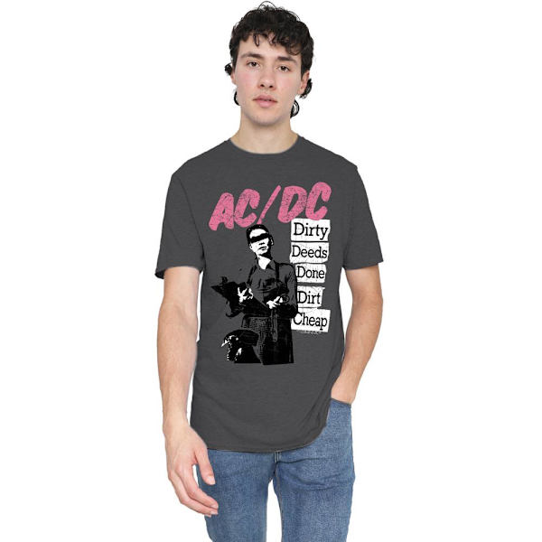 AC/DC Unisex Vuxen Dirty Deeds T-Shirt XL Kolgrå Charcoal XL