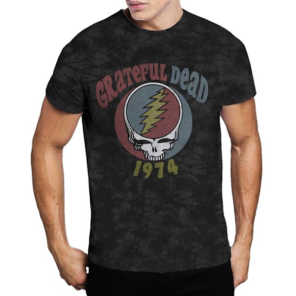 Grateful Dead Unisex Vuxen 1974 Tie Dye T-Shirt M Grå Grey M