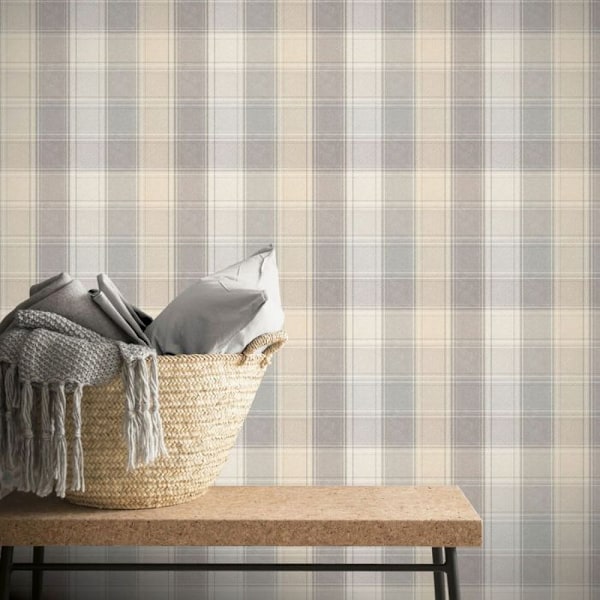 Arthouse Country Checkad Tapet 10m x 53cm Grå Grey 10m x 53cm