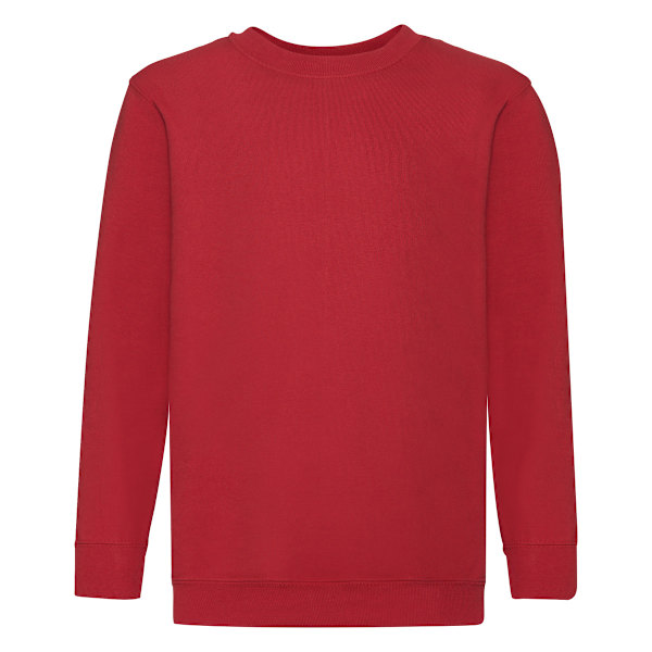 Fruit Of The Loom Barnkläder Unisex Set In Sleeve Sweatshirt 14- Red 14-15