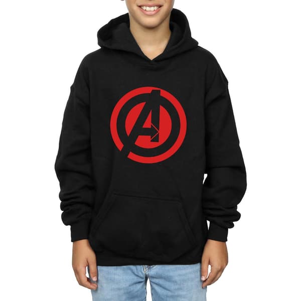 Marvel Boys Avengers Assemble Solid A Logo Hoodie 12-13 år B Black 12-13 Years