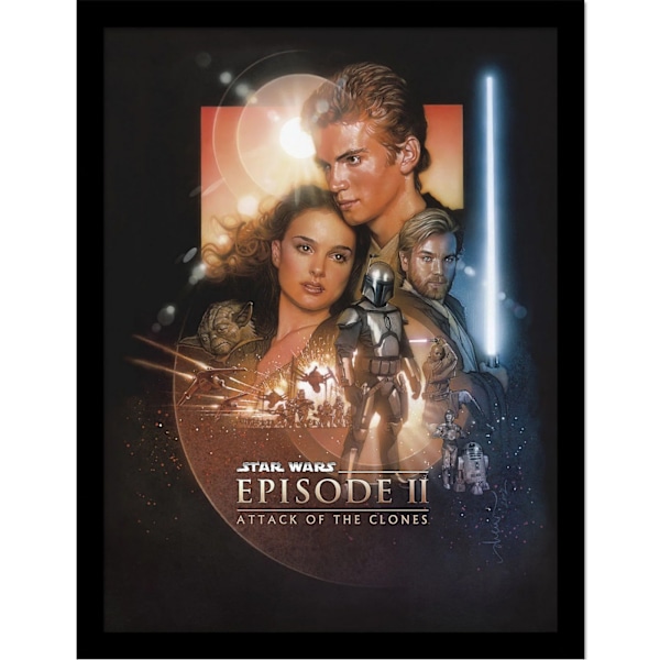 Star Wars Episode II Inramad Affisch 40cm x 30cm Flerfärgad Multicoloured 40cm x 30cm