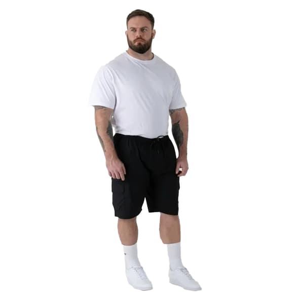 Duke Herr Thomas D555 Stretch Shorts med elastisk midja i stor storlek Black XXL