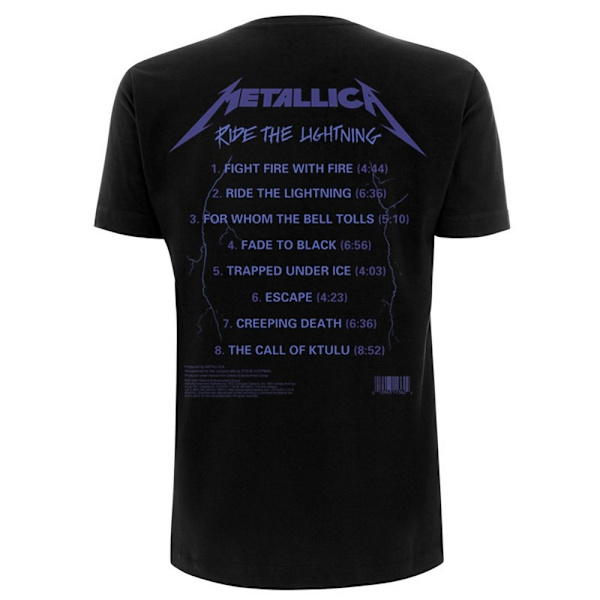 Metallica Unisex Adult Ride The Lightning Tracks T-Shirt XXL Svart Black XXL
