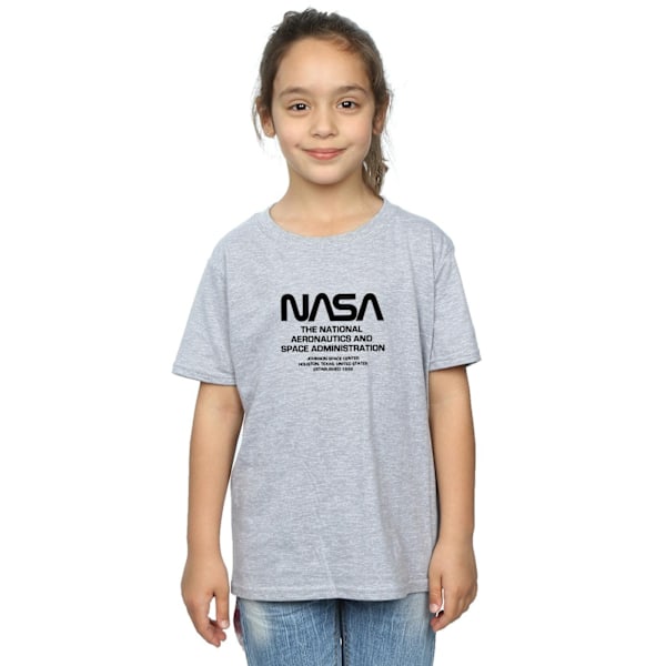 NASA Girls Worm Blurb Bomull T-shirt 5-6 år Sports Grey Sports Grey 5-6 Years