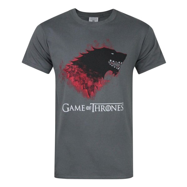 Game Of Thrones officiella Stark Bloody Direwolf T-shirt för män M C Charcoal M